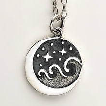 Load image into Gallery viewer, Sterling Silver Starry Night Wave Charm -- EF0197
