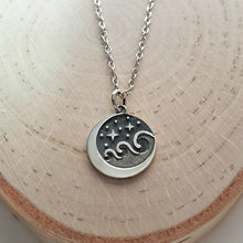 Load image into Gallery viewer, Sterling Silver Starry Night Wave Charm -- EF0197
