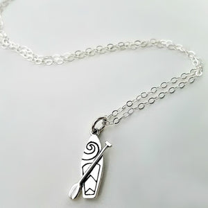 Sterling Silver Paddle Board Charm -- EF0200