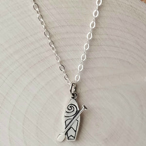 Sterling Silver Paddle Board Charm -- EF0200