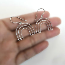 Load image into Gallery viewer, Sterling Silver Wire Rainbow Earrings -- E260
