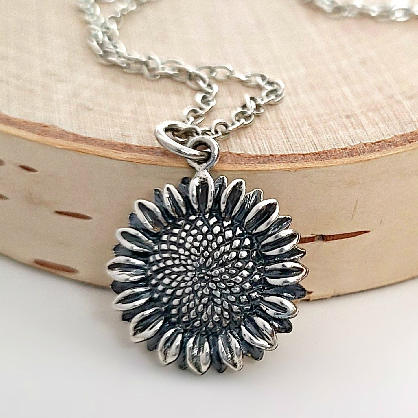 Sterling Silver Sunflower Charm -- EF0205