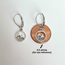 Load image into Gallery viewer, Sterling Silver Snow Capped Mountain Earrings -- E261

