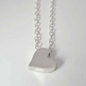 Sterling Silver Heart Bead Necklace -- EF0209