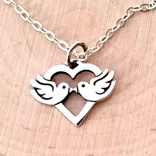 Sterling Silver Love Birds Charm -- EF0212