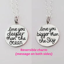 Load image into Gallery viewer, Sterling Silver Reversible Love Message Pendant -- EF0213
