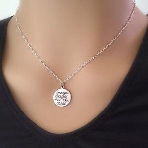 Sterling Silver Reversible Love Message Pendant -- EF0213