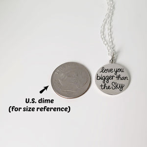 Sterling Silver Reversible Love Message Pendant -- EF0213