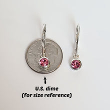 Load image into Gallery viewer, Sterling Silver Birthstone Dangle Earrings -- E265
