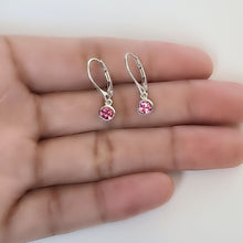 Load image into Gallery viewer, Sterling Silver Birthstone Dangle Earrings -- E265
