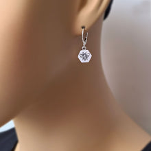 Load image into Gallery viewer, Sterling Silver Lever Back Bee Dangle Earrings -- E266
