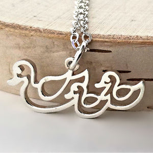 Sterling Silver Mama Duck Charm -- EF0221