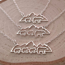 Load image into Gallery viewer, Sterling Silver Mountain with Bears Necklaces -- EF0223
