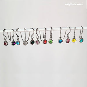 Hypoallergenic Birthstone Dangle Earrings -- EF0225