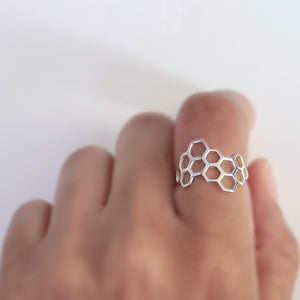 Sterling Silver Honeycomb Ring -- EF0226