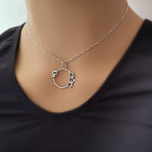 Load image into Gallery viewer, Sterling Silver Cherry Blossom Circle Charm -- EF0230

