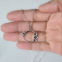 Load image into Gallery viewer, Sterling Silver Cherry Blossom Circle Charm -- EF0230
