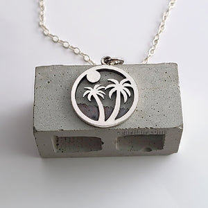 Sterling Silver Palm Trees Charm -- EF0260