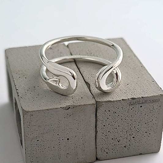 Sterling Silver Safety Pin Ring -- EF0261