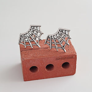 Sterling Silver Spider Web Earrings