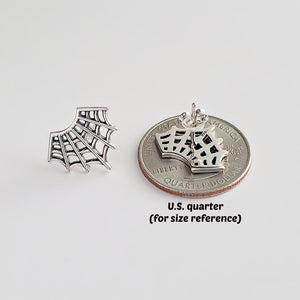 Sterling Silver Spider Web Earrings