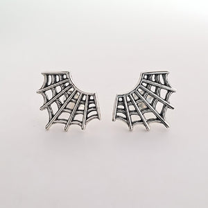 Sterling Silver Spider Web Earrings