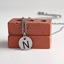 Load image into Gallery viewer, Stainless Steel Round Initial Necklace
