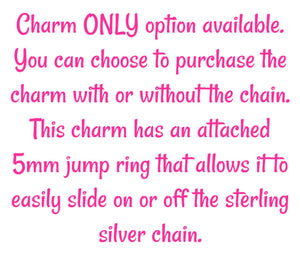 Sterling Silver Cherry Blossom Circle Charm -- EF0230