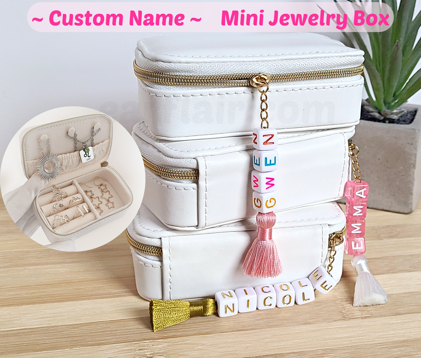 Mini Personalized Jewelry Travel Case