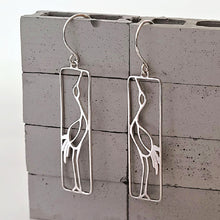 Load image into Gallery viewer, Sterling Silver Crane Earrings -- E147
