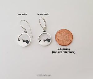 Sterling Silver Mountain Range Earrings -- E157