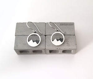 Sterling Silver Mountain Range Earrings -- E157