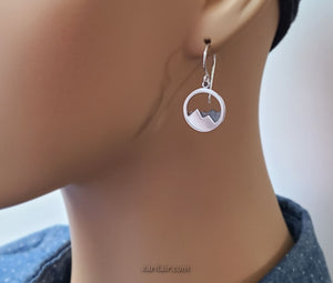 Sterling Silver Mountain Range Earrings -- E157