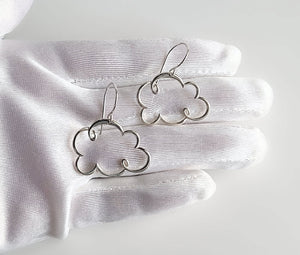 Sterling Silver Cloud Earrings -- E163