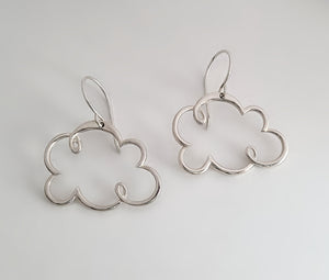 Sterling Silver Cloud Earrings -- E163