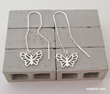 Load image into Gallery viewer, Sterling Silver Butterfly Ear Threaders -- E218
