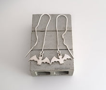 Load image into Gallery viewer, Sterling Silver Bat Dangle Earrings -- E220
