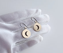 Load image into Gallery viewer, Stainless Steel Crescent Moon Dangle Earrings - E235
