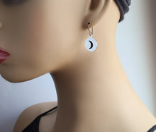 Load image into Gallery viewer, Stainless Steel Crescent Moon Dangle Earrings - E235
