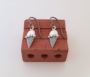 Sterling Silver Ice Cream Dangle Earrings -- E253