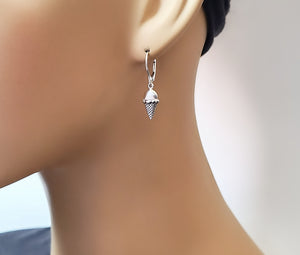 Sterling Silver Ice Cream Dangle Earrings -- E253