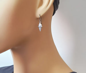 Sterling Silver Ice Cream Dangle Earrings -- E253