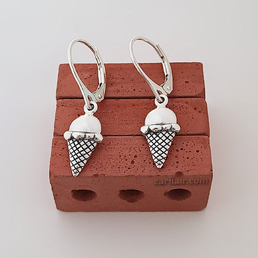 Sterling Silver Ice Cream Dangle Earrings -- E253