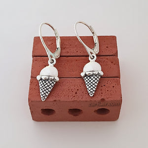 Sterling Silver Ice Cream Dangle Earrings -- E253