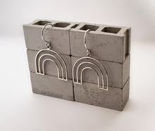 Load image into Gallery viewer, Sterling Silver Wire Rainbow Earrings -- E260
