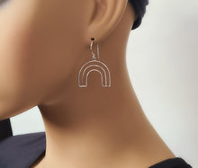 Load image into Gallery viewer, Sterling Silver Wire Rainbow Earrings -- E260
