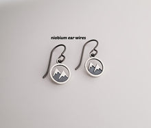 Load image into Gallery viewer, Sterling Silver Snow Capped Mountain Earrings -- E261
