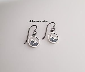 Sterling Silver Snow Capped Mountain Earrings -- E261