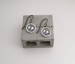 Sterling Silver Snow Capped Mountain Earrings -- E261