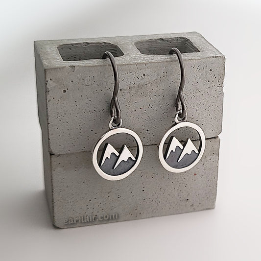 Sterling Silver Snow Capped Mountain Earrings -- E261